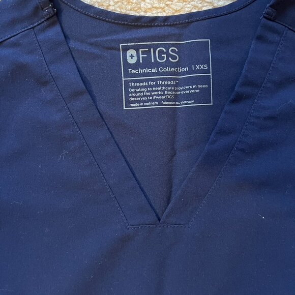 Figs Navy Casma Scrub Top, Size XXS - Picture 4 of 4